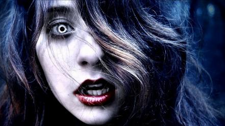 Fantastic brunettes fantasy red lipstick vampire wallpaper