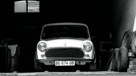 French mini austin black cars wallpaper