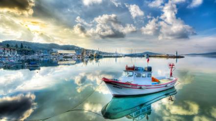 Turkey boats kayak sea shorelines wallpaper