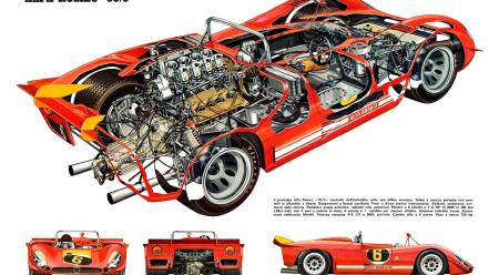 Alfa romeo 33 blueprints cars cutaway drawings prototype wallpaper