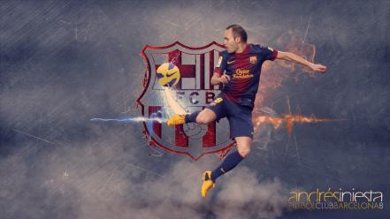 Andrés iniesta fc barcelona football players soccer wallpaper