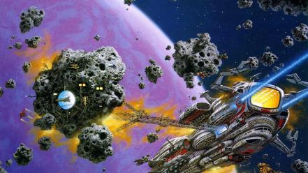 Artwork futuristic outer space paintings planets wallpaper