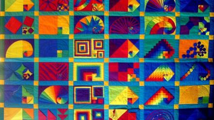 Fibonacci colors golden ratio pixels spirals wallpaper
