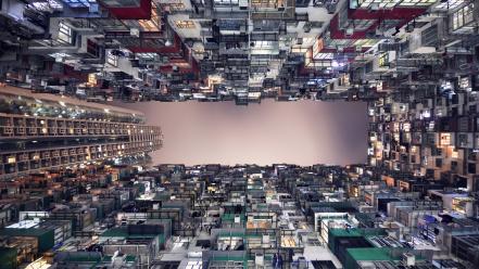 Hong kong buildings skies skyscrapers wallpaper