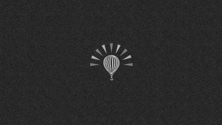 Hot air balloons minimalistic monochrome wallpaper