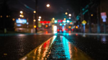 New york city asphalt bokeh cities lights wallpaper