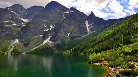 Poland slovakia tatra mountains beaches clouds wallpaper