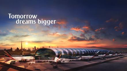 Airbus a380-800 emirates airlines aircraft airliners airports wallpaper