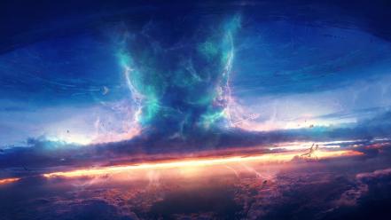 Aircraft clouds hurricane skies storm wallpaper