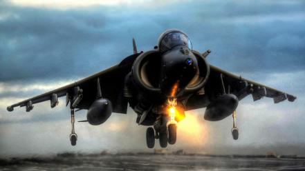 Av-8b harrier aircraft landing vertical wallpaper