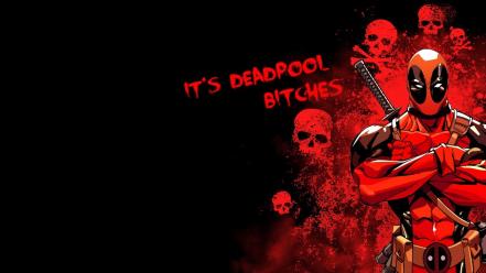 Black background deadpool comic character wallpaper