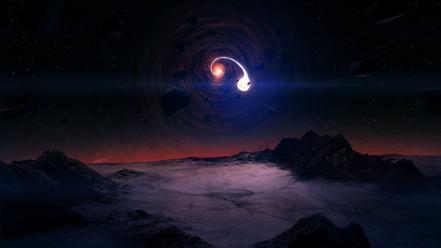 Black hole landscapes wallpaper
