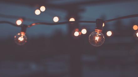 Bokeh depth of field lamps light bulbs wallpaper