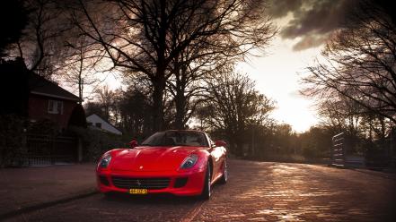 Ferrari 599 red street wallpaper