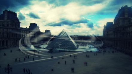 France louvre museum paris digital art landscapes wallpaper