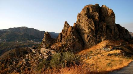 Italia italy landscapes panorama pentedattilo wallpaper