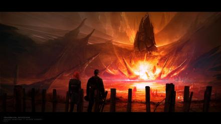 Kuldar leement adventure awakening digital art flames wallpaper