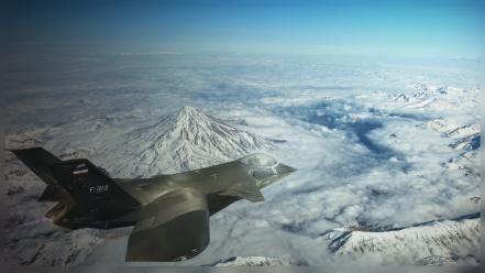 Mount damavand qaher-313 f-313 aircraft aviation landscapes wallpaper