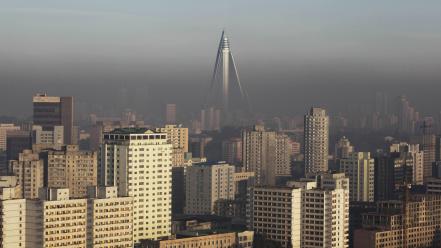 North korea pyongyang architecture buildings cityscapes wallpaper