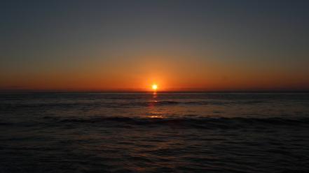 Sun sea sunset water wallpaper