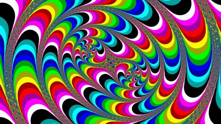 Abstract artwork multicolor psychedelic spirals wallpaper