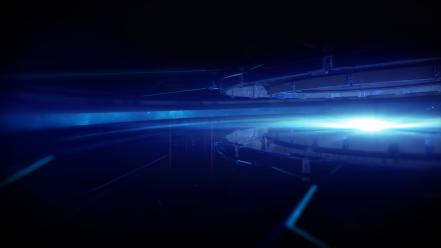 Abstract spheres blue computers lens flare wallpaper