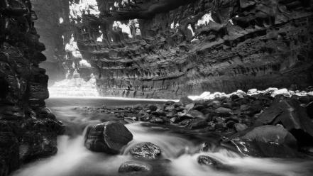 Black and white long exposure monochrome nature wallpaper