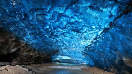 Blue cave nature rock sand wallpaper