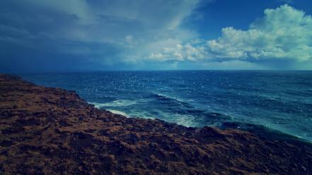 Clouds landscapes sea wallpaper