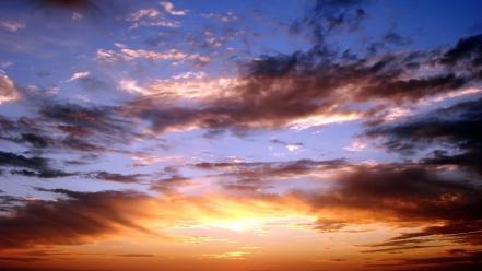 Clouds nature skies sunset wallpaper