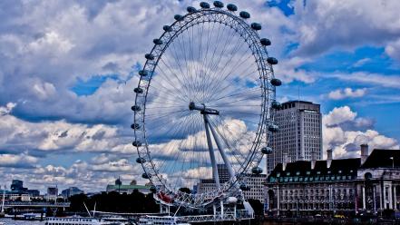 England london eye united kingdom blue skies wallpaper