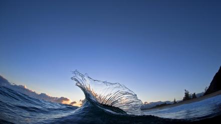 Hawaii oahu beaches blue clouds wallpaper