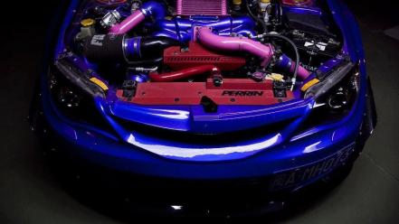 Subaru wrx sti blue engines tuning wallpaper