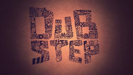 Abstract minimalistic dark typography dub step wallpaper