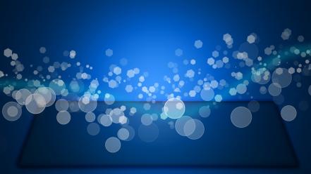 Blue minimalistic shapes digital art wallpaper