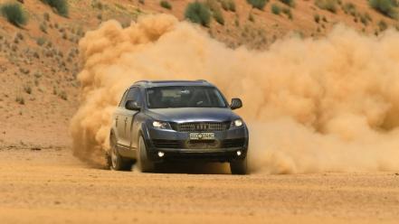 Cars audi dust q7 suv german drift wallpaper