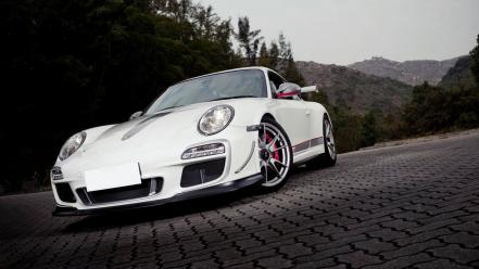 Close-up white porsche cars 911 gt3 rs 4.0 wallpaper