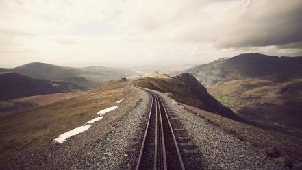 Landscapes china hills railroad tracks railroads snowy wallpaper