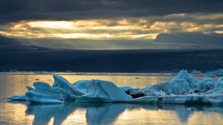 Landscapes nature icebergs skyscapes sea wallpaper