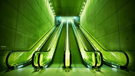Light green night metropolitan cities wallpaper