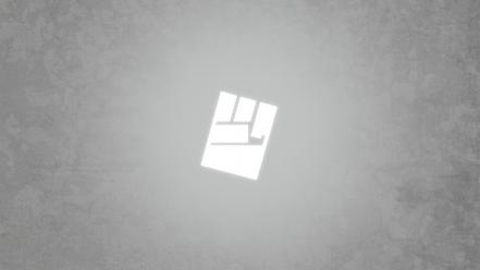 Minimalistic black rock shooter gray symbol fist strength wallpaper