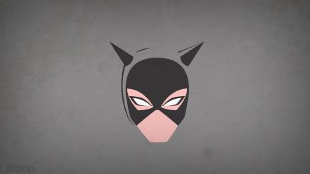 Minimalistic catwoman grey background blo0p wallpaper