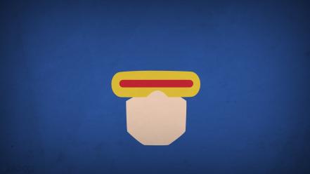 Minimalistic x-men cyclops blue background blo0p scott summers wallpaper