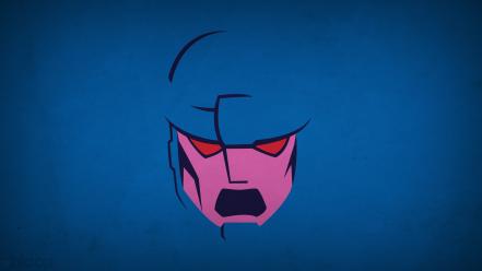 Minimalistic x-men sentinel blue background villians blo0p wallpaper