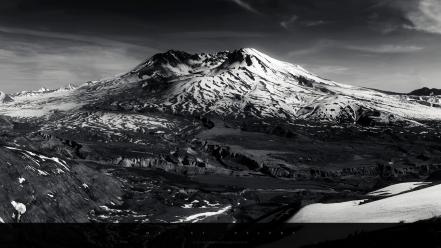 Mountains landscapes nature winter monochrome wallpaper