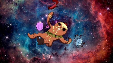 Outer space adventure time gingerbread man tarts wallpaper