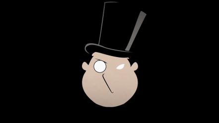 Penguin black background top hat villians blo0p wallpaper