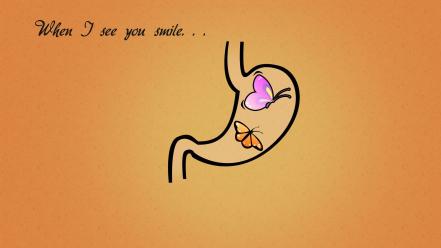 Stomach love sick butterflies wallpaper