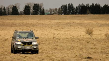 Trees cars grass fields uaz offroad russian russians wallpaper