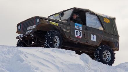 Winter snow cars uaz russian russians wallpaper